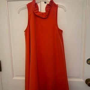 Salmon color high neck short dress